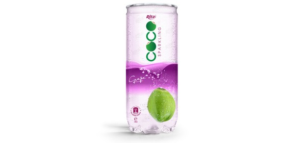 Sparking_coconut_water_with_grape_flavor_250ml_Pet_can_